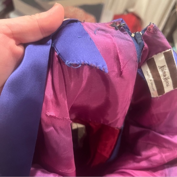 Vintage gem! Neiman Marcus purple/blue black pleated mini dress fits size small - Picture 13 of 15